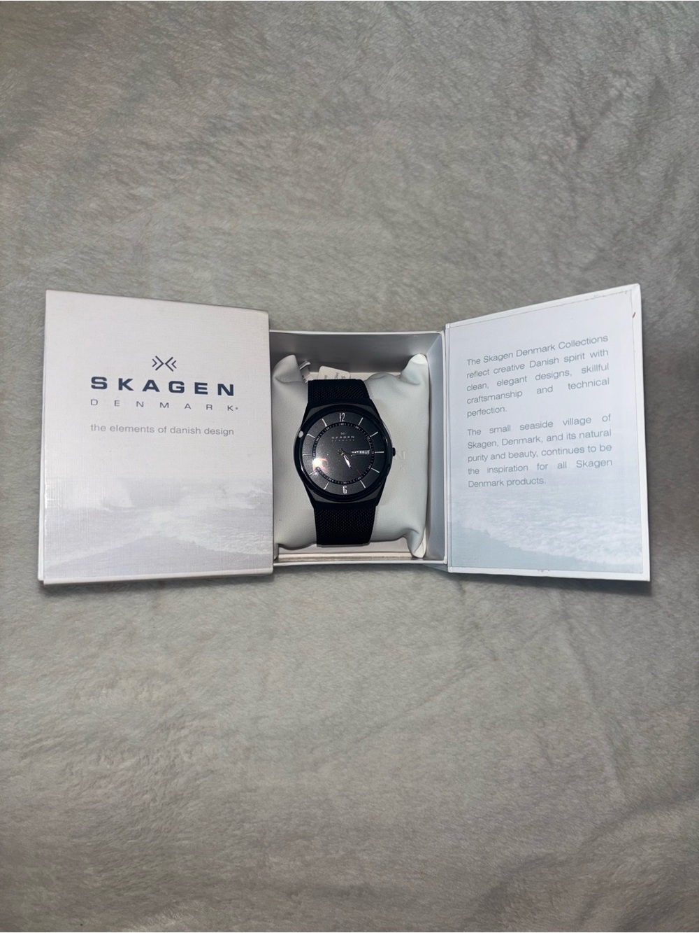 Skagen Melbye SKW6006 Men's Titanium Black Mesh Watch NEW w/ Tags Box